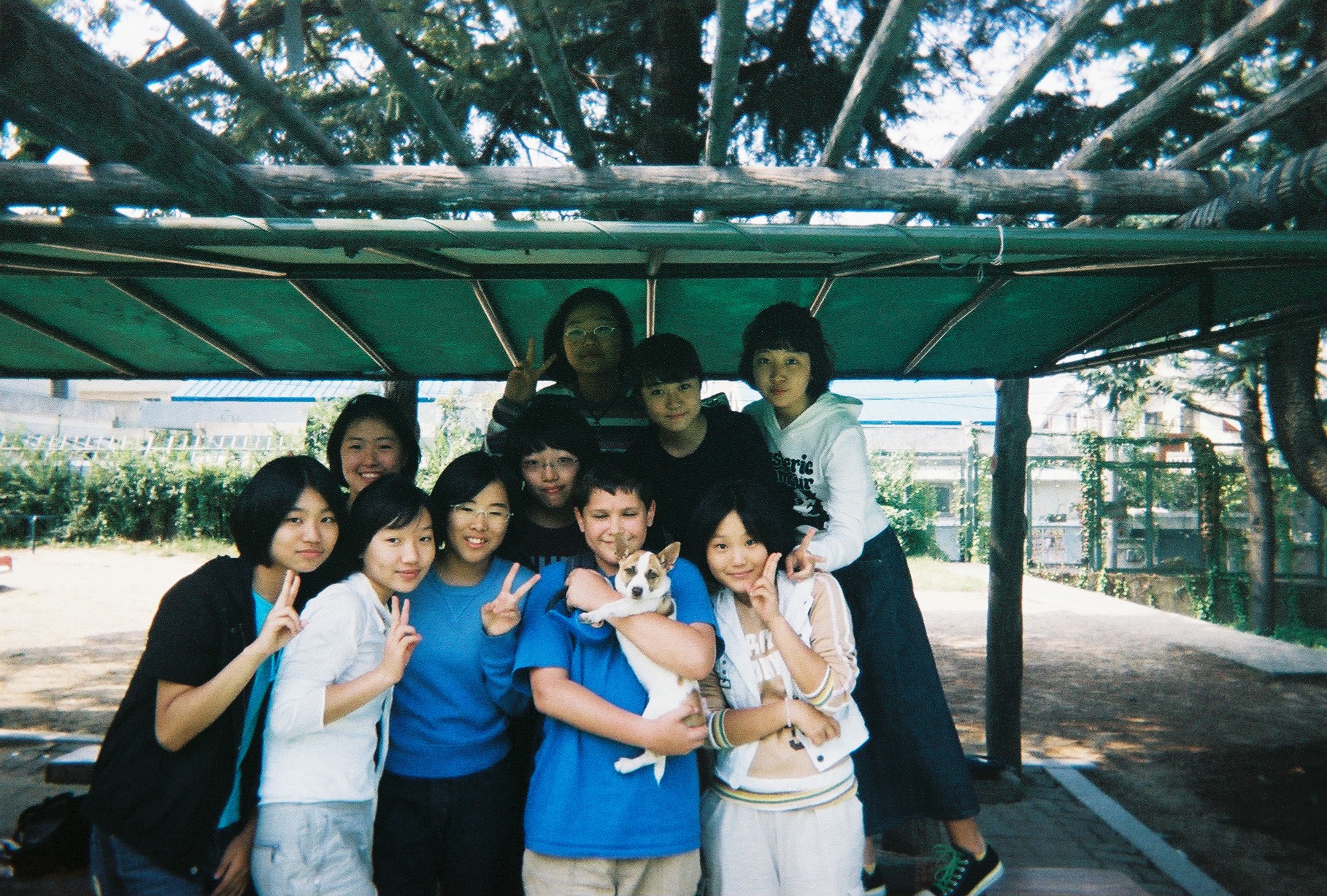 Mike with Neighborhood Girls - his fan club